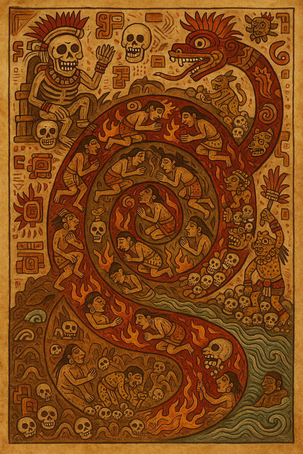 Chichén Itzá pyramid with serpent shadow during equinox