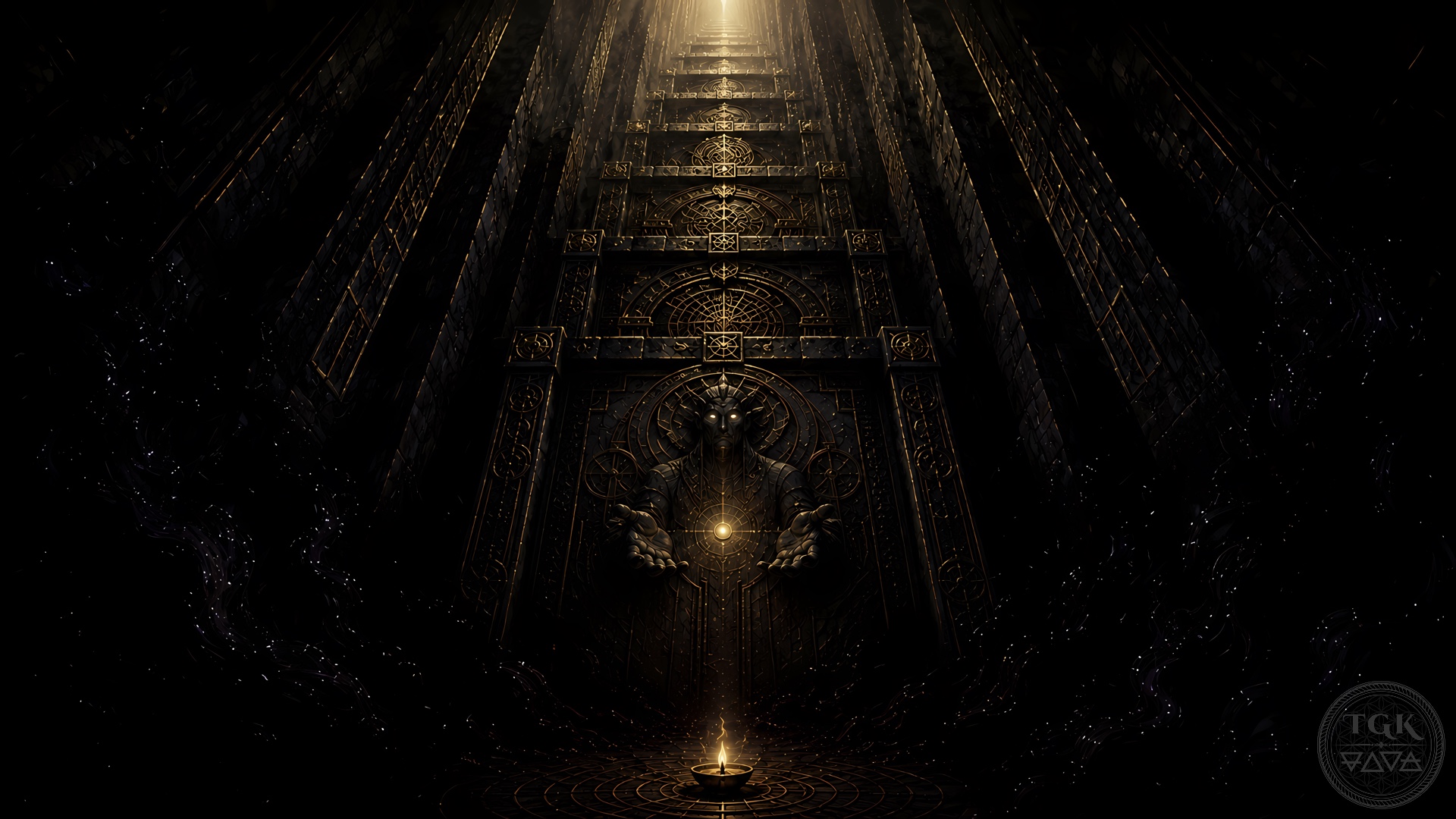 The Archons gather in a cosmic tribunal as the soul approaches the toll gates of the fractured material realm.