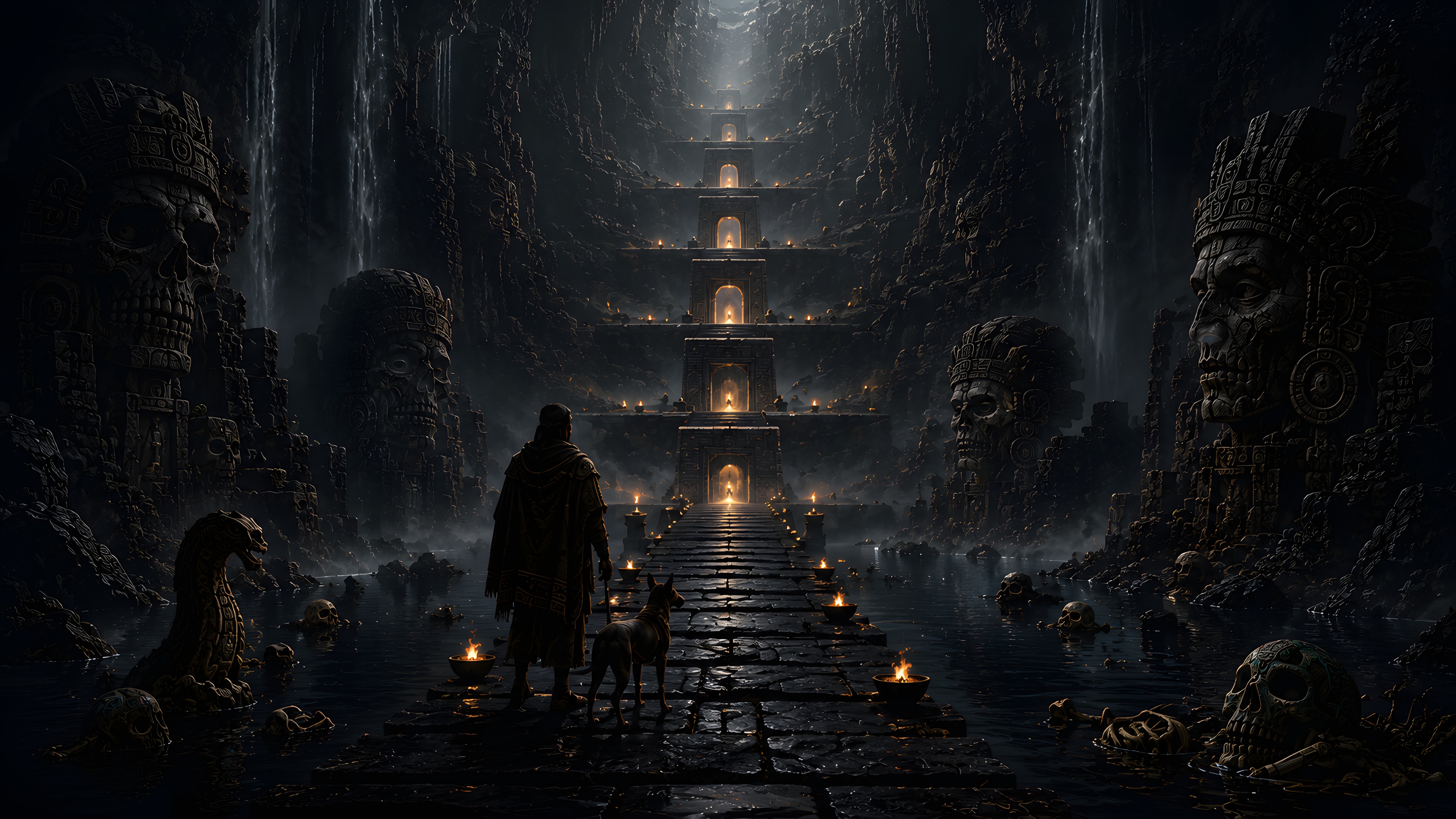 The Afterlife Episode VI Part II artwork: Mesoamerica, the descent into Mictlan and Xibalba.